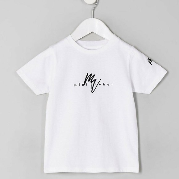River Island Toddler Boys White 'Mini Rebel' Short Sleeve T-Shirt - Picture 1 of 3